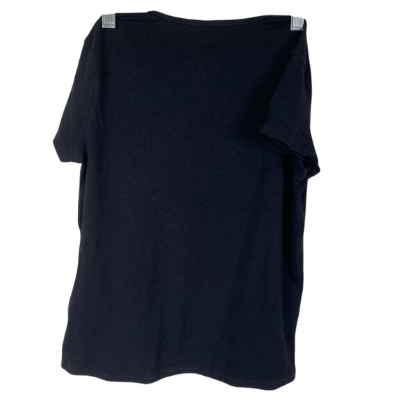 Ay Guey Women's Top Black Sz S Baby Tee Jaguar Graphic Rhinestones Colorful - Picture 2 of 9